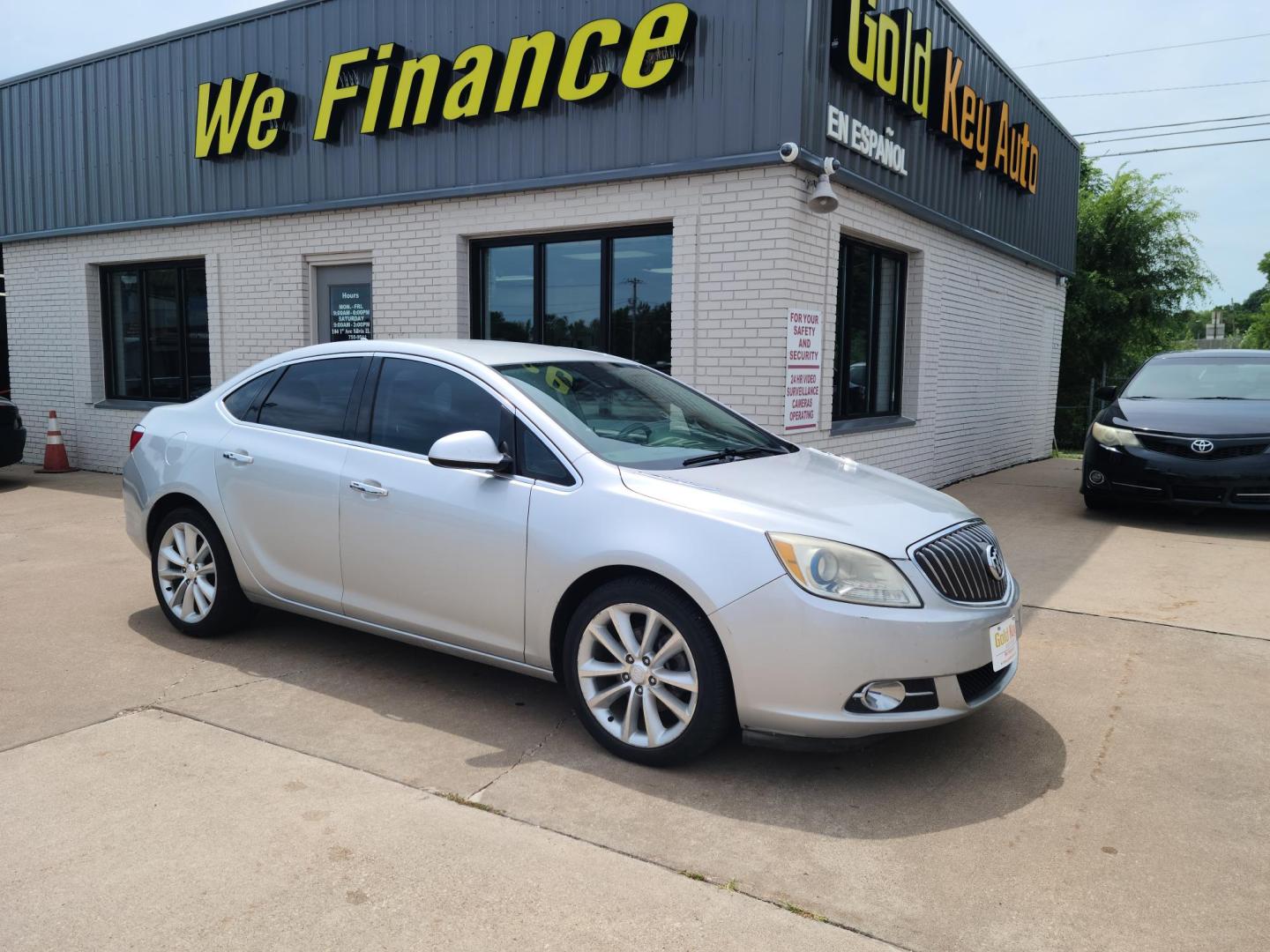 2014 Gray Buick Verano Convenience (1G4PR5SK9E4) with an 2.4L L4 DOHC 16V FFV engine, 6-Speed Automatic transmission, located at 104 1st Avenue, Silvis, IL, 61282, (309) 755-9511, 41.515156, -90.425377 - Photo#0