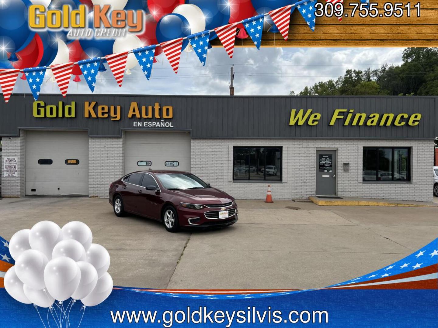 2016 Crystal Red Tintcoat /Black Chevrolet Malibu LS (1G1ZB5ST5GF) with an 1.5L L4 DOHC 16V engine, 6-Speed Automatic transmission, located at 104 1st Avenue, Silvis, IL, 61282, (309) 755-9511, 41.515156, -90.425377 - Photo#0