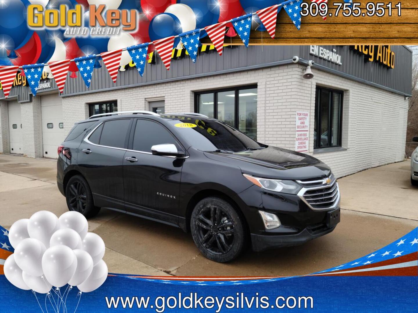2018 Mosaic Black Metallic /Jet Black/Cinnamon, Cloth Chevrolet Equinox Premier LT 2WD (2GNAXMEVXJ6) with an 1.5L L4 DIR DOHC 16V TURBO engine, 6A transmission, located at 104 1st Avenue, Silvis, IL, 61282, (309) 755-9511, 41.515156, -90.425377- Photo#0