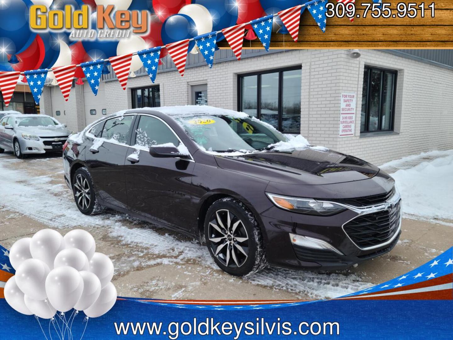 2020 Black Cherry Metallic /Jet Black, Premium Cloth Chevrolet Malibu RS (1G1ZG5ST6LF) with an 1.5L L4 DOHC 16V engine, 6A transmission, located at 104 1st Avenue, Silvis, IL, 61282, (309) 755-9511, 41.515156, -90.425377- Photo#0